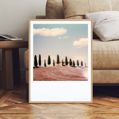 Decoration Appartement Polaroid Cyprès Toscane Italie tirage photo impression