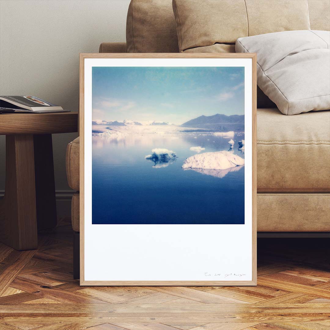Décoration cadre photo tirage Polaroid Islande Iceberg 