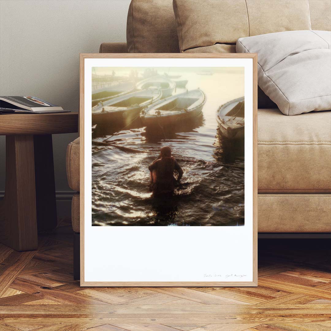 Décoration art tirage Polaroid femme varanasi gange