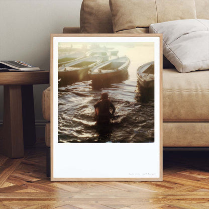 Décoration art tirage Polaroid femme varanasi gange