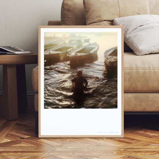 Décoration art tirage Polaroid femme varanasi gange