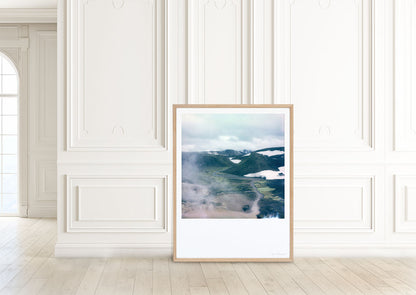 Décoration tirage Polaroid grand format Islande landmanalaugar montagne