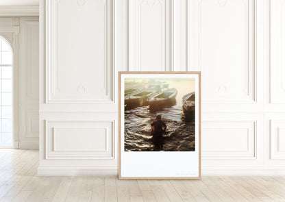 Décoration art tirage Polaroid femme varanasi gange