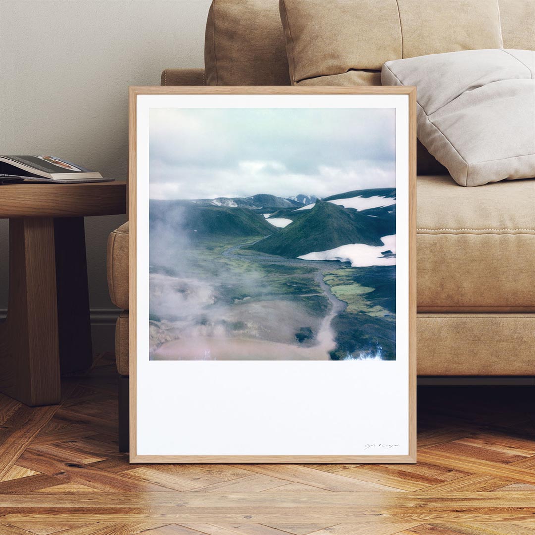 Décoration tirage Polaroid grand format Islande landmanalaugar montagne