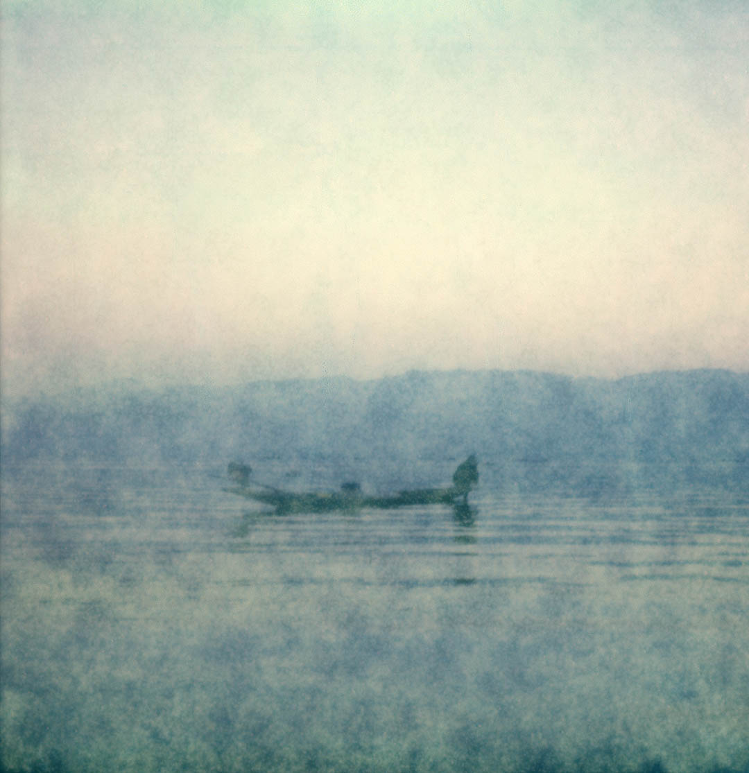 Polaroid Birmanie lac Inle pêcheur