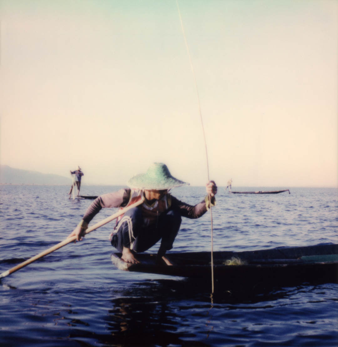Polaroid pecheur lac inle Birmanie