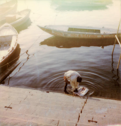 Polaroid Inde Varanasi homme Gange