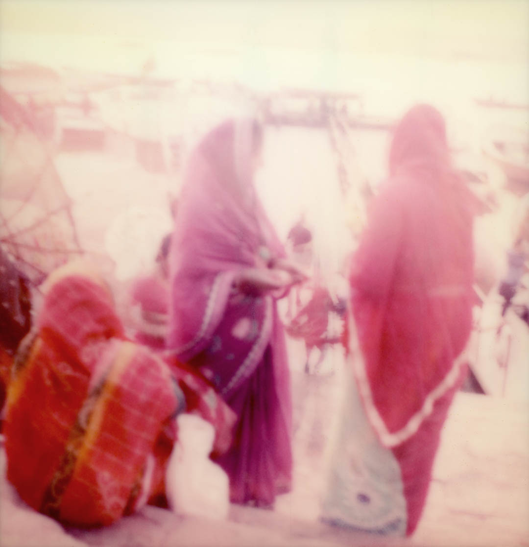 Polaroid Inde Varanasi Femmes saris