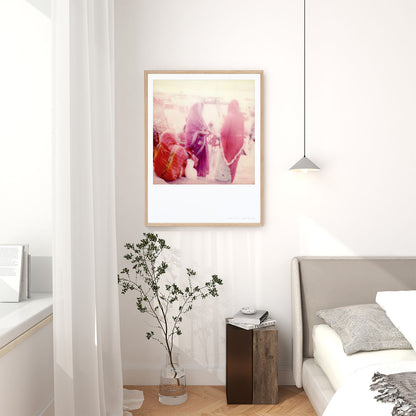 Décoration tirage Polaroid grand format Inde Varanasi Femmes saris