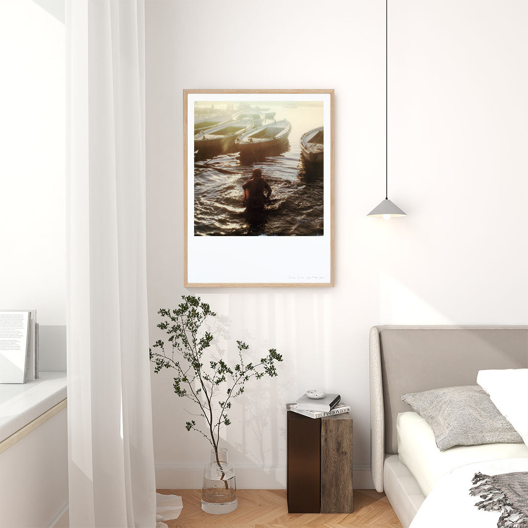 Décoration art tirage Polaroid femme varanasi gange