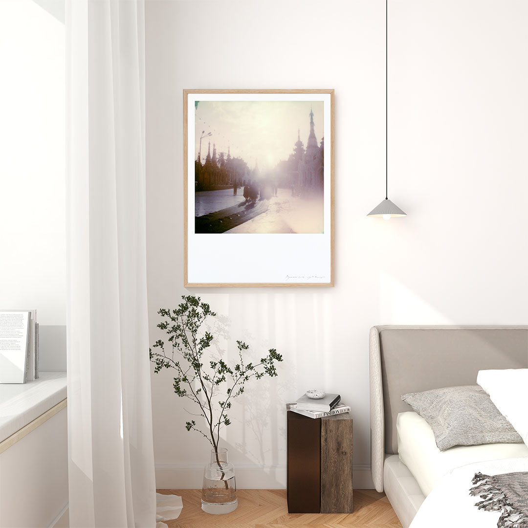 Décoration tirage Polaroid moines Yangon Birmanie