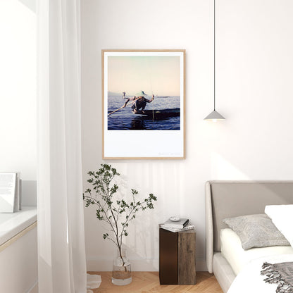 Décoration tirage Polaroid pecheur lac inle Birmanie