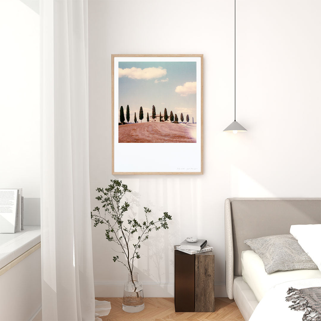 Appartement Polaroid Cyprès Toscane Italie tirage photo impression