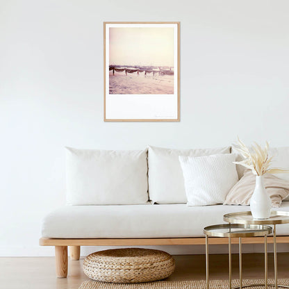 Décoration tirage Polaroid pêcheur plage birmanie