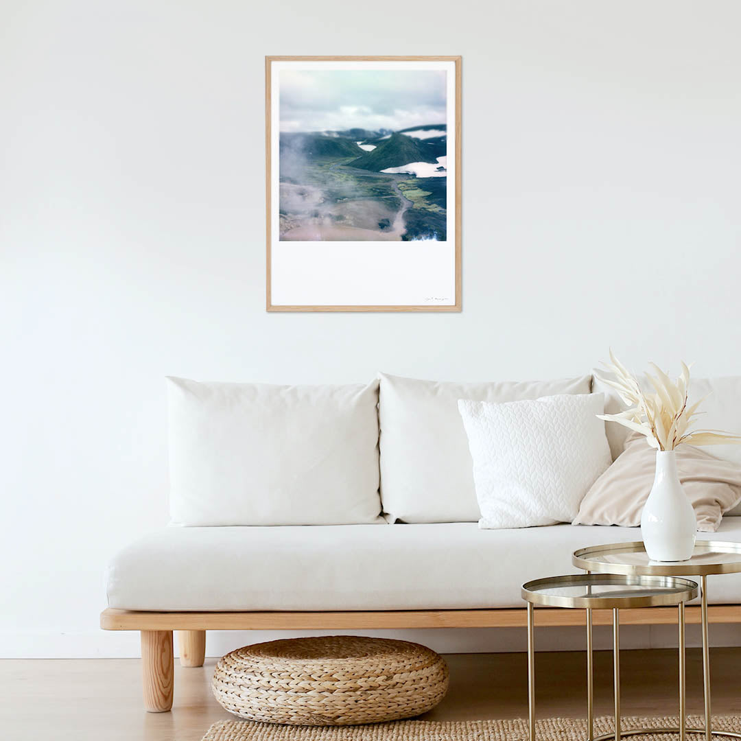 Décoration tirage Polaroid grand format Islande landmanalaugar montagne