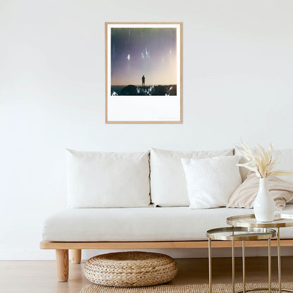 Décoration tirage Polaroid grand format homme mer