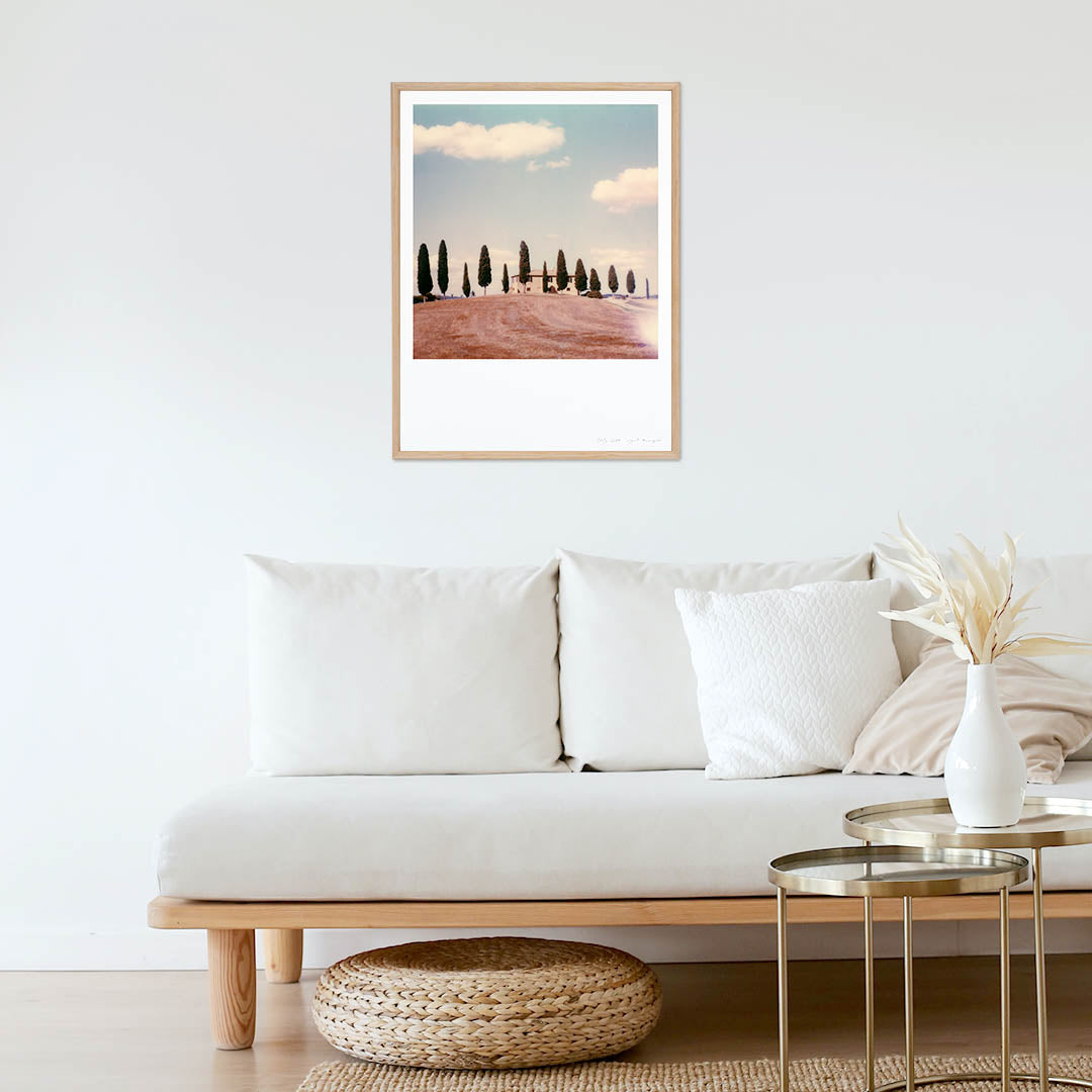 Décoration Appartement Polaroid Cyprès Toscane Italie tirage photo impression